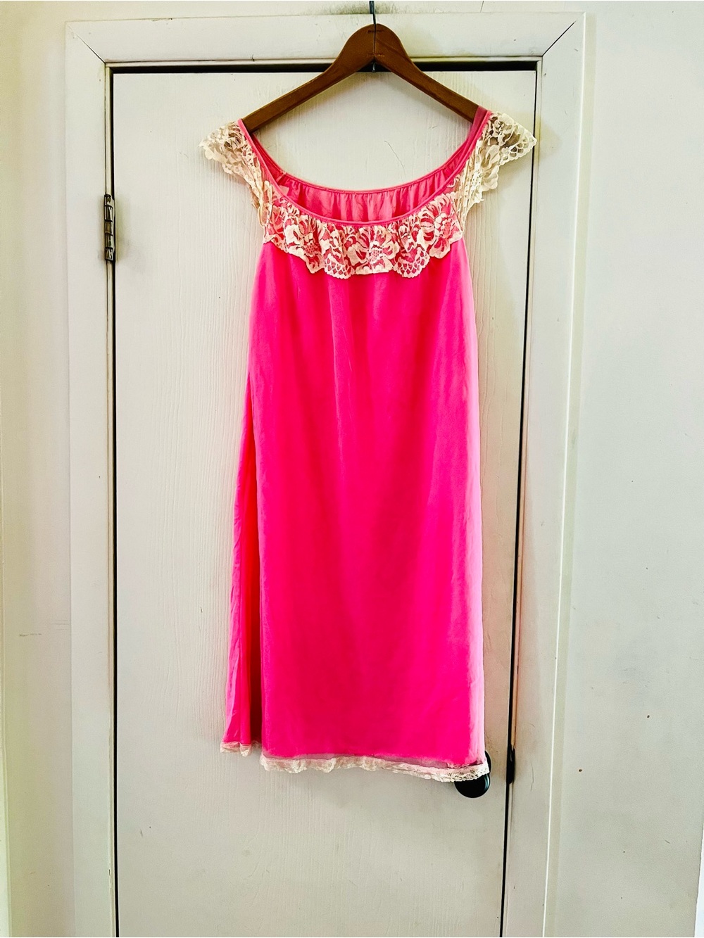 VTG 50s Chiffon Lace Babydoll Coquette Festival Grunge Lace Slip Dress Nightie